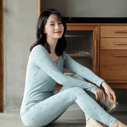 Urban Beauty Lycra Cotton Autumn Clothes and Autumn Pants Women's Bottoming Pure Cotton Suit Thin Thermal Underwear Cotton Sweater Autumn and Winter Shirts and Underwear YNE-301 Pink M (80-100Jin Jin equals 0.5kg)