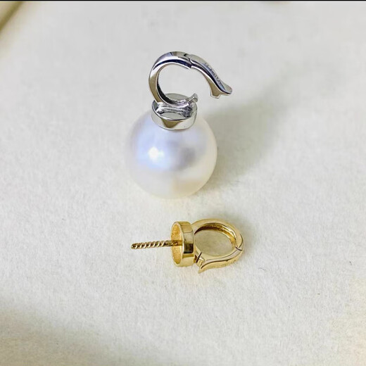 Caizhi pure 18K gold nipple buckle pearl open buckle necklace pendant buckle bracelet button diy jewelry accessories number universal opening plus zircon version pure 18K yellow (10 for fake)