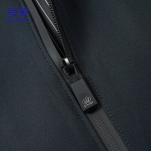 Romon jacket Men's autumn external collar administrative business jacket versatile commute men's clothing zh606 deep blue xl