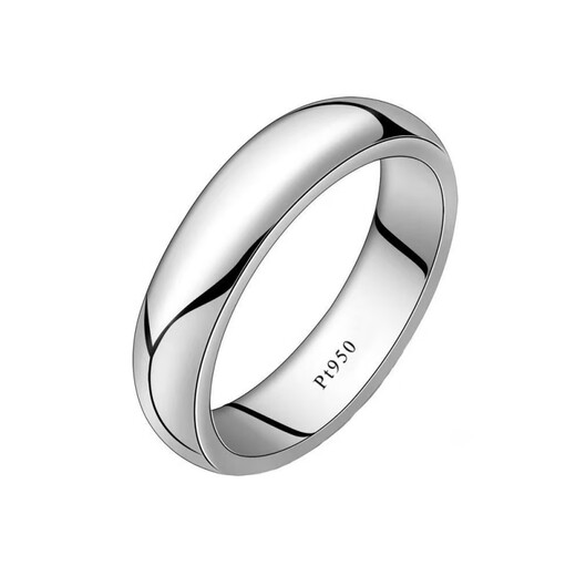 Pang Donglai's same style palladium ring Pt950 platinum couple's wedding ring smooth platinum men's gift to his girlfriend curved platinum women's ring live style