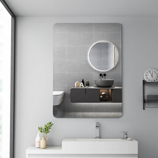 Anerya soft mirror wall sticker self-adhesive bathroom household acrylic full-body mirror bathroom face wash makeup mirror
