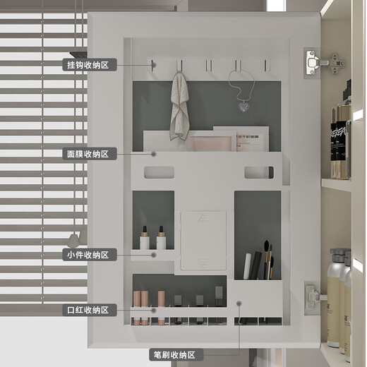 Haisongda thickened stainless steel bathroom cabinet combination ceramic integrated widened basin small household wash basin bathroom wash basin cabinet milk color 12053cm main cabinet + beauty smart mirror cabinet free upgrade pull tap