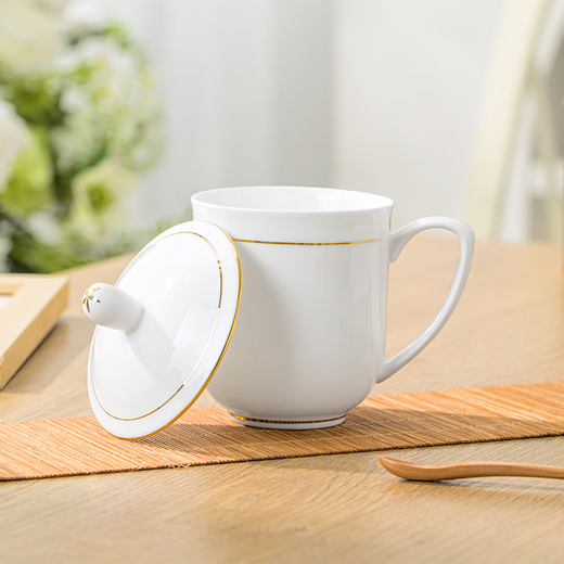 Yichen Phnom Penh Office Cup Ceramic Jingdezhen Tea Cup with Lid 10 Meeting Tea Cups Business Meeting Water Cup Set