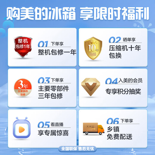 Midea 220-liter three-door three-temperature rental home living room dormitory small refrigerator three-door energy-saving bass operation trade-in BCD-220TM national subsidy