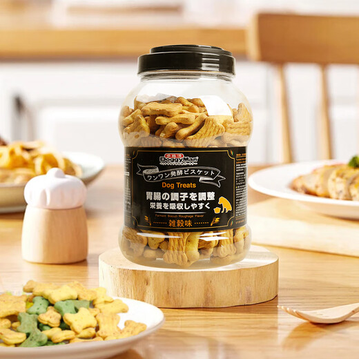 多格漫汪汪发酵香脆桶装饼干狗零食 泰迪比熊犬训练奖励680g 鸡肉味