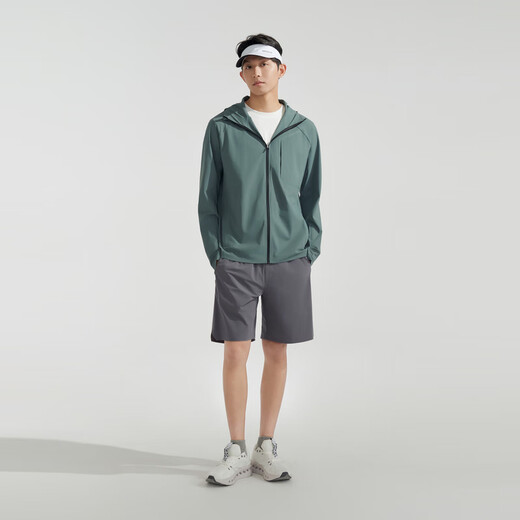 BOSIDENG sun protection clothing for men, summer outdoor fishing clothing, scorching sun, high UV protection, wind-sensitive wave grain original yarn cool jacket, bean gray green 4121 S 170/92A