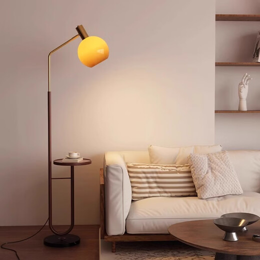 钟帅北欧极简落地灯客厅沙发边卧室床头灯现代个性装饰氛围灯立式 茶几款-黑色落地灯 暖光