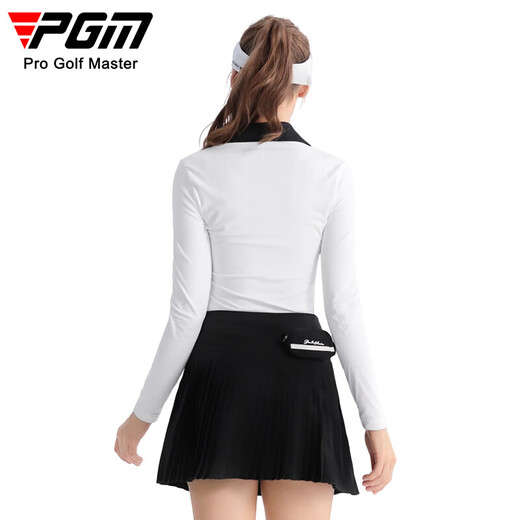 
PGM golf clothing women's base shirt long-sleeved T-shirt vertical texture high elastic and soft YF695-white S
