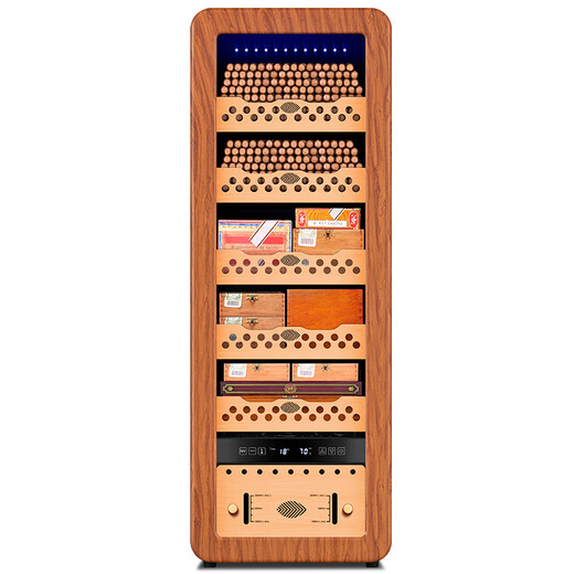 Qielong 58HC cigar cabinet intelligent constant temperature and humidity cigar cabinet air-cooled frost-free compressor cabinet fashionable curved household energy-saving silent cedar wood shelf cigar cabinet 78HC rosewood grain cedar wood shelf + curved + constant temperature and humidity