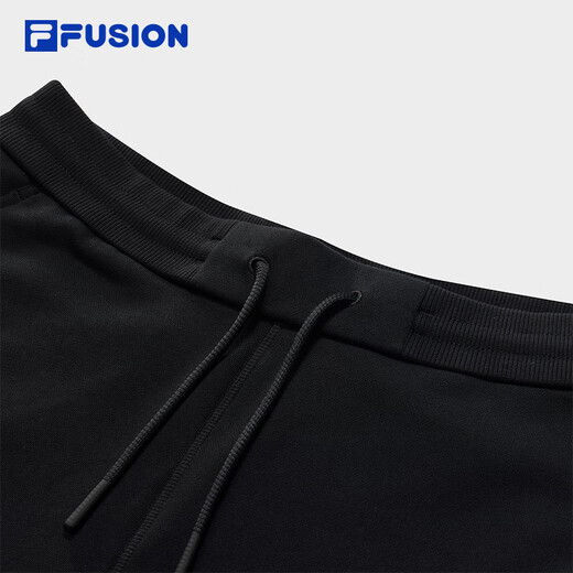 FILA FUSION official trendy brand knitted velvet trousers for men 2025 winter casual loose cuffed trousers