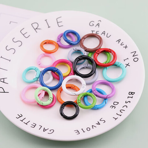 Mengkeduo Colore Spring Backle Key Electrode Round ouverte Ring Spring Backle Pendre ACCESSOIRES DE DIY ALLIAGE Connexion Connecture Colore Spring Backle 25 mm [10 Couleurs Mélanges Packages]