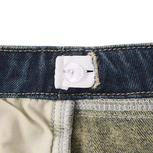 ELLE KIDS复古百搭弯刀休闲裤女童装女童冬季连腰保暖磨毛牛仔裤子