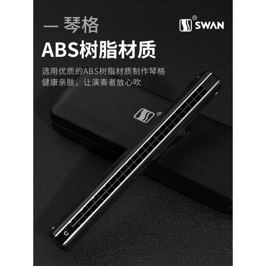Swan (Swan) allemand Gong Gong 28 trous Accent Harmonica Performance Niveau Polyphonique 24 trous Les débutants pour adultes Performance professionnelle de 28 trous Gol-trous polyphonique + cadeaux complets de cadeaux