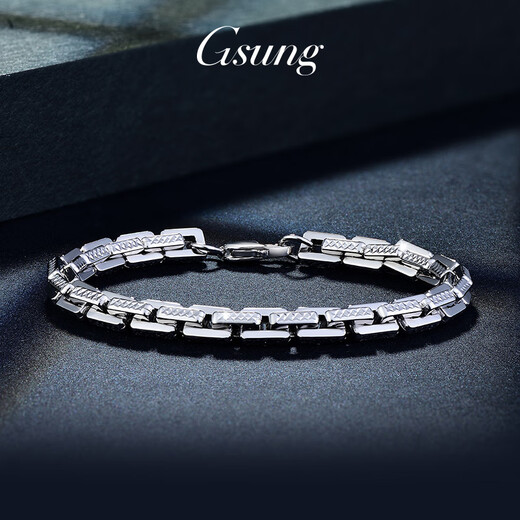 GsunG platinum men's bracelet PT950 new cross carving bracelet atmospheric platinum bracelet men's shiny dense card chain PT950 bracelet about 15 grams pre-ordered