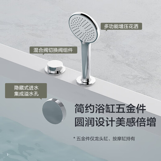 九牧浴缸家用成人泡澡民宿独立小户型洗澡浴室沐浴浴池 1.6m丨椭圆独立按摩缸YC13116