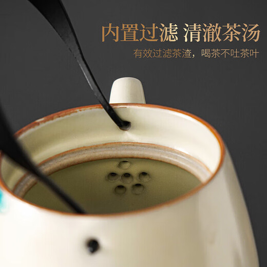 Chuwu Ru kiln kung fu tea set three-piece household lifting kettle light luxury high-end teapot with tea tray small set of tea utensils