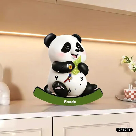 Internet celebrity new panda creative clock ornaments tumbler home silent clock children's room table display Mickey tumbler clock - Mickey holding the cheek (free battery) 20*25 cm