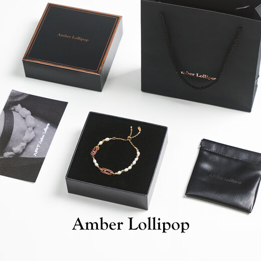 Amber Lollipop Pearl Bracelet Women's Light Temperament Bracelet S925 Silver Bracelet Anniversary Birthday Gift for Girlfriend and Wife