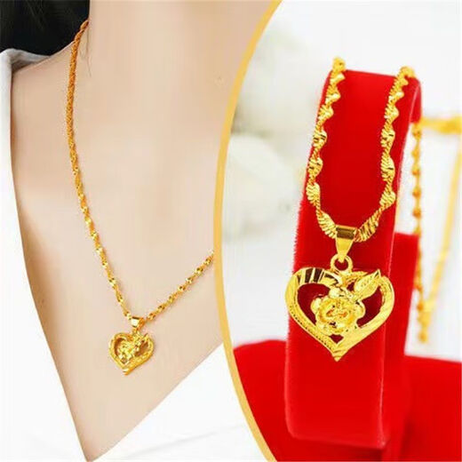 Jinshitong Old Phoenix Gold Store Diez mil personas agarra Hong Kong Vietnam Gold Collar de girasol colgante de giras girasol regalo Flower Fish Bone .8 Gramos se venderán por 5,999 yuanes