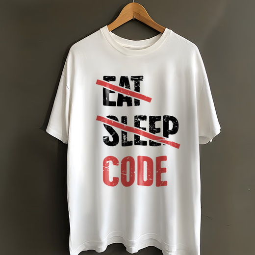 XPAY纯棉程序员T恤IT狂人同款码农java代码语言Github周边短袖衣服棉 黑色 3878程序员 M 165-170cm/110-130斤