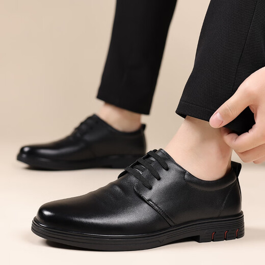 Cartelo Chaussures en cuir masculin Business Formel Wear Chaussures pour hommes Soft Sole Breatch Low Top British Casual Le cuir Chaussures Men 9900 Black 40