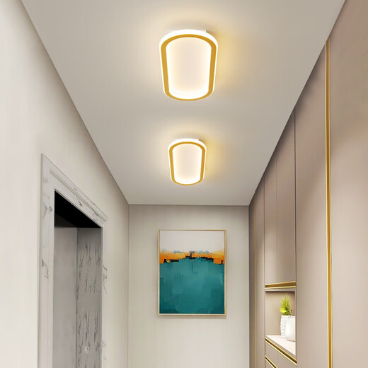 Micro corridor corridor light simple modern bedroom strip ceiling light internet celebrity cloakroom LED entrance light balcony lamp white round 23cm white light limit - 12 watts