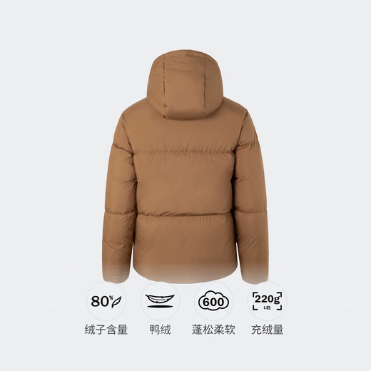 Adidas阿迪达斯  男子轻运动拒水防泼保暖连帽鸭绒面包羽绒服 JV6189 M
