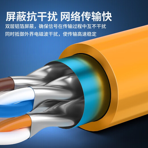 
Shantoulin Village Super Class 6 Gigabit Double Shield Network Cable AT6A 10 Gigabit Pure Copper QS6165T305 Meter Box Q2605 Class 7 At7 Double Shield (QS6172) Orange 305 Meter