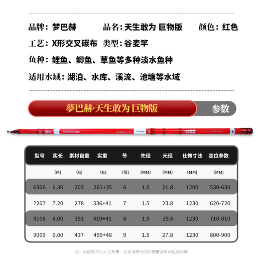 Monbacher wird als riesiger 19-Einstellung des Valley Maidou Fishing Rod Long Object Big Object zwei Positionierende Frontstange Zwei-MAO gleiche Fischereistange 9m + Stabbeutel + Masseeinsatz [Kombinationsversion] + Mengbach Carbon Fubenrad + Line Float Haken