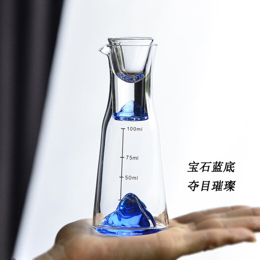 Cooper Blue Mountain crystal glass high-end white wine glass set with scale wine divider and jug set for household light luxury spirits one cup Green Pine Sky Ming 2 pots 2 cups