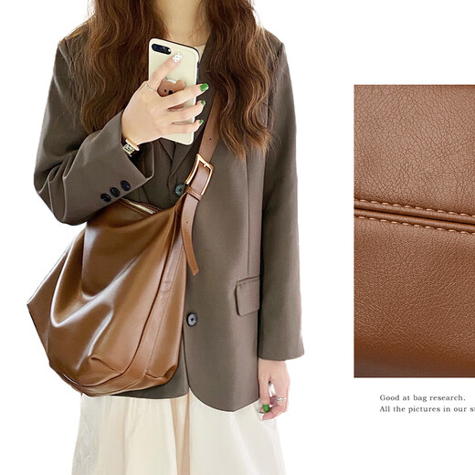 Ukedati bag women's bag large capacity tote bag crossbody bag soft collapse minimalist style commuter shoulder bag 25 new Chinese Valentine's Day gift khaki color