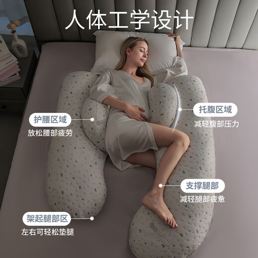 Oreiller Babywatch pour les femmes enceintes avec protection de la taille, support de couchage latéral, oreiller de couchage latéral, oreiller de couchage latéral, grossesse en forme d'oreiller en U