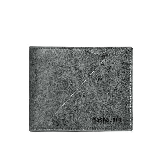 马莎兰缇（MashaLanti）钱包男短款多功能钱夹男士时尚商务卡包皮夹大容量零钱包父亲节生日礼物实用送爸爸男朋友老公 灰绿色