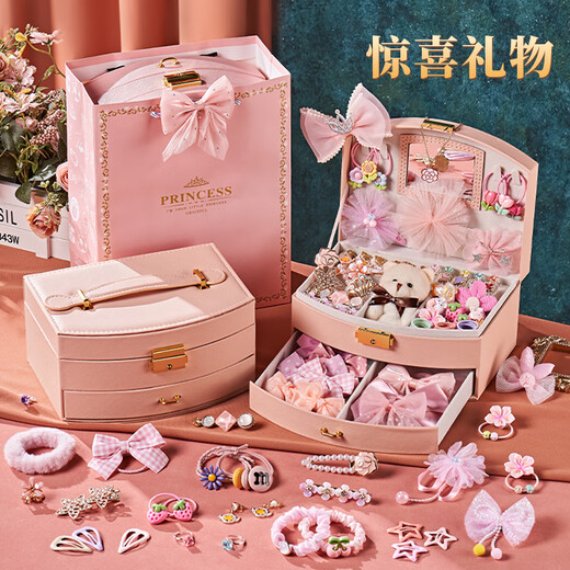 糖米女孩首饰手工创意过家家梳妆打扮发饰发夹发圈儿童玩具节日礼物