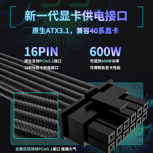 长城（GreatWall） Fire白金全模组电源 台式机主机电源/自动启停 F12白金全模ATX3.1（额定1200W）