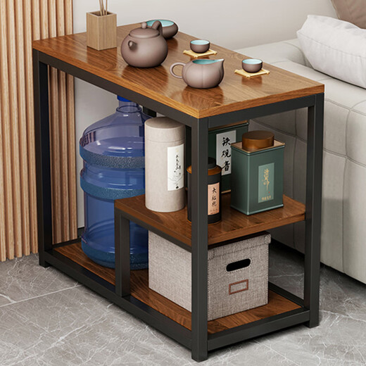 
Zhuobo tea table tea table side sofa table small table tea table tea cabinet storage rack CJ07 black wood grain