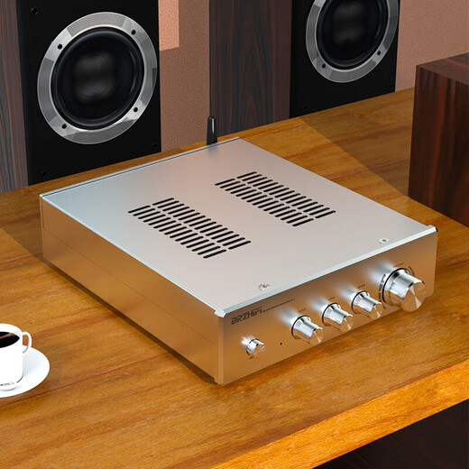 BRZHIFI双核心TPA3255 HIFI发烧大功率2.1声道 家用蓝牙5.0数字功放机 重低音 白色--蓝牙5.0版本