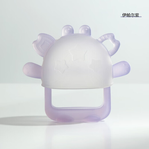 Bebetour baby teether anti-eating hand artifact chewing gum baby molar stick 06 months can be boiled anti-eating hand teether 1 pack Ipal purple