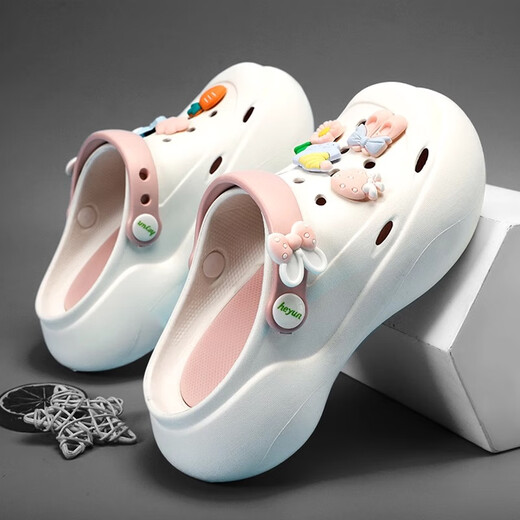 Lingli Girls Hole Shoess Детские тапочки 2025 Новый летний стиль Baotou Beach Shoes Shoes Medium Disters Kids Sandals Girls Sandals 1903 Белые 35-36