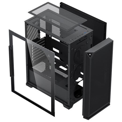 Golden field game console computer desktop case supports 240 water cooling/ATX motherboard/iron mesh cooling panel/glass side penetration FM01 black ATX/240 water cooling