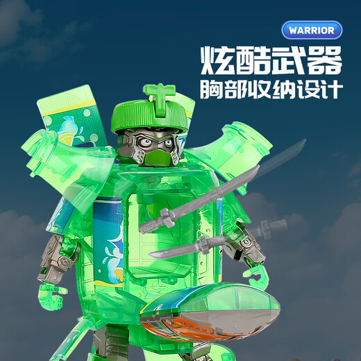 贝比童话 汽水变形玩具机器人饮料儿童可乐模型金刚机甲生日礼物 可乐红