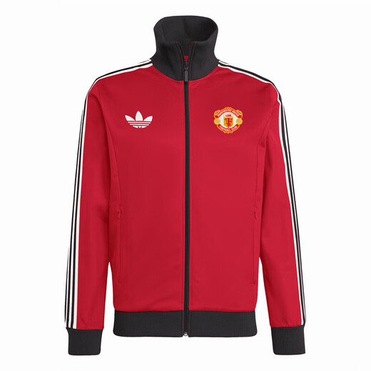 阿迪达斯 （adidas）外套男女三叶草复古条纹休闲足球立领夹克JD9096IY0055官方旗舰正 深靛蓝1 IT3878 M