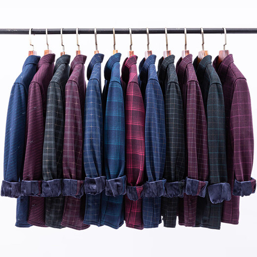 Crooel Paul Shirt chaude plus velours épaissis en velours intégré sans plaid élastique de fer Casual Extra épaissined gras plus taille de taille 5012 [Velvet épais supplémentaire] 7xl [recommandé 205-225jin [Jin est égal à 0,5 kg]]]