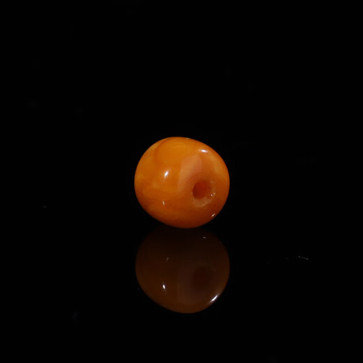 Miling Graduation Grade Natural Amber Raw Stone Old Beeswax Single Bead Diameter 9mm*Thickness 7.8mm Old Type Bead No. 51