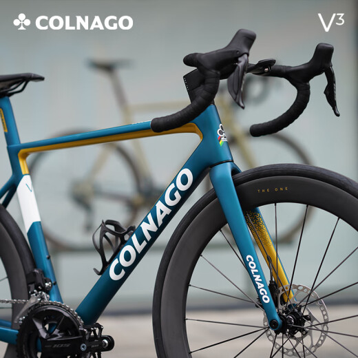 COLNAGO梅花V3 ULTRA 公路车7170电子变速碟刹碳纤维一体把碳轮组自行车 整车 蓝金色-V3 ULTRA 520
