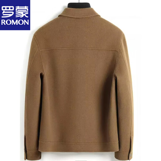 Romon Winter Neue doppelseitige Wollmantel Herren schlanker kurzer Woll-Tweed Reißverschluss Casual Jacket Jacke Herren Black XL [130-150]
