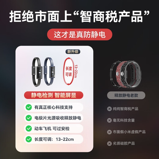 Xulin Germany high-end anti-static bracelet wireless human body anti-static eliminator for winter sports for men and women, deep blue, high-end gift box, 0.1s anti-static | no charging required, AI electrostatic light display | dust-proof and waterproof