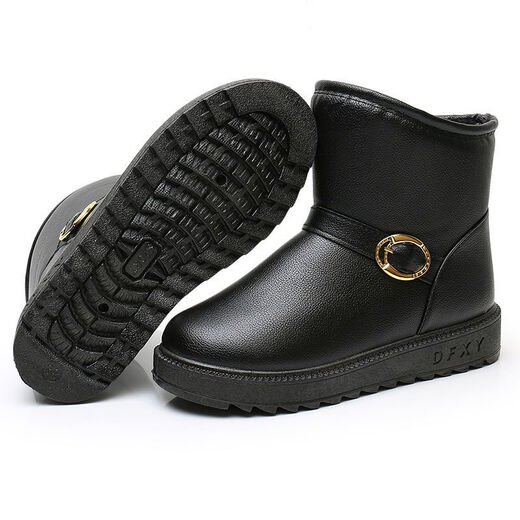 
Warm snow boots for women military fans supplies waterproof short boots plus velvet thickened mother cotton boots military training supplies anti-slip winter thick sole middle-aged and elderly cotton shoes black 806 41 standard code