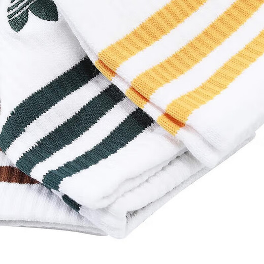 阿迪达斯（adidas）三叶草男袜女袜 2025秋季新款运动休闲袜子训练透气两双装中筒袜 JX521 M