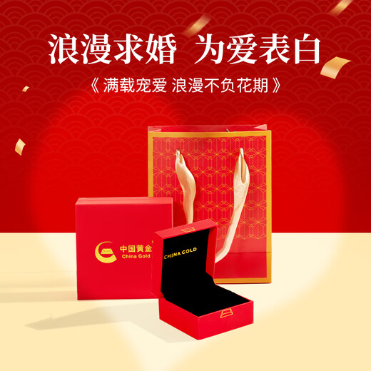 中国黄金连理枝情侣戒指求婚纯银对戒七夕情人节生日礼物送女友老婆表白 连理枝情侣戒指【京速达】